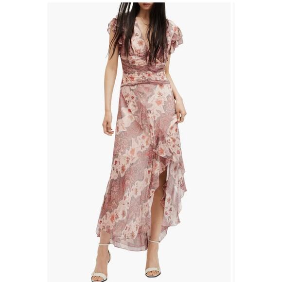 ALLSAINTS Brea Floral Cascade Maxi Dress - Size US 4 (new) - Picture 2 of 7
